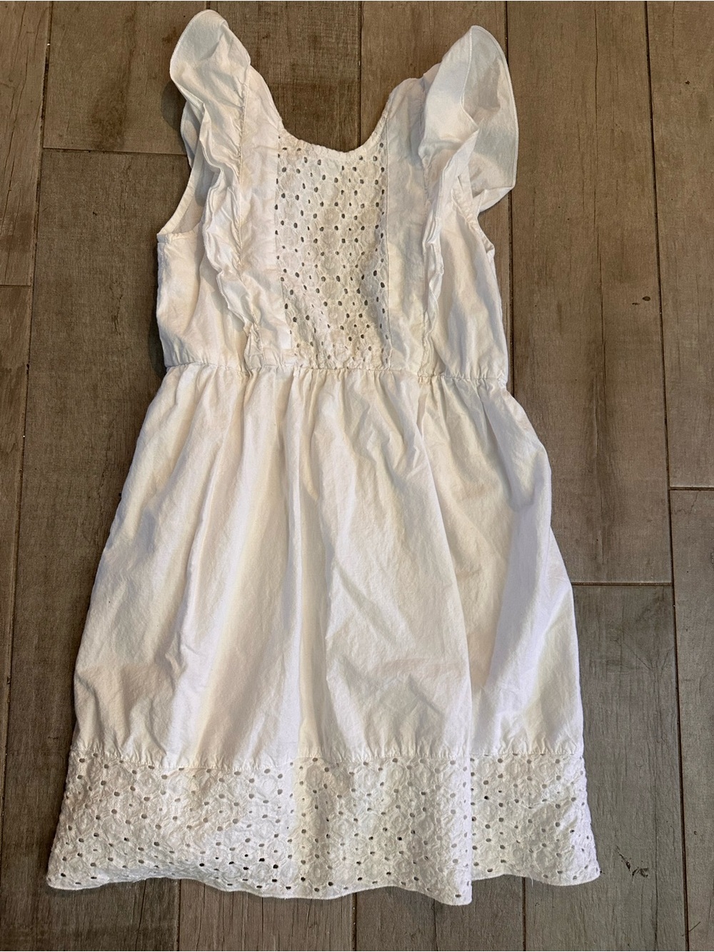 White Eyelet Flutter-Sleeve Kids Dress Jessica Simpson girls dress